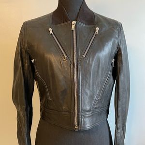 Rick Owens Men’s cropped leather jacket Size:48